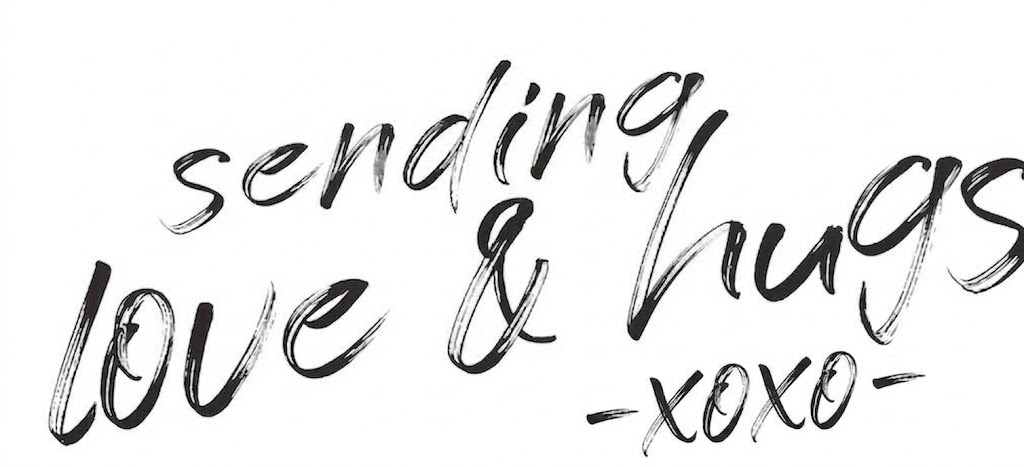 Handgeschreven tekst “Sendling you’re xoxo” in zwarte inkt op witte achtergrond.